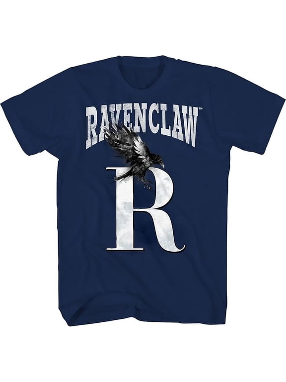 Harry Potter Hogwarts House Ravenclaw Eagle Animal Logo Graphic Short Sleeves T-Shirt for Youth / Kids Boys & Girls Blue Tee, Large