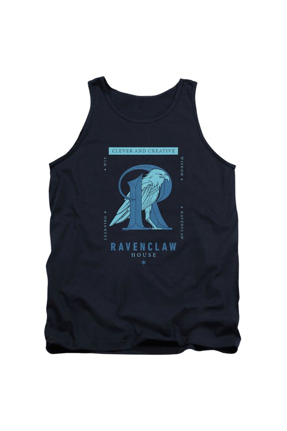 Ravenclaw Clever and Creative Unisex Adult Tank Top, Navy, Medium