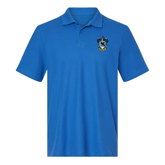 Harry Potter Ravenclaw Crest Cotton Polo Shirt, Royal, X-Large