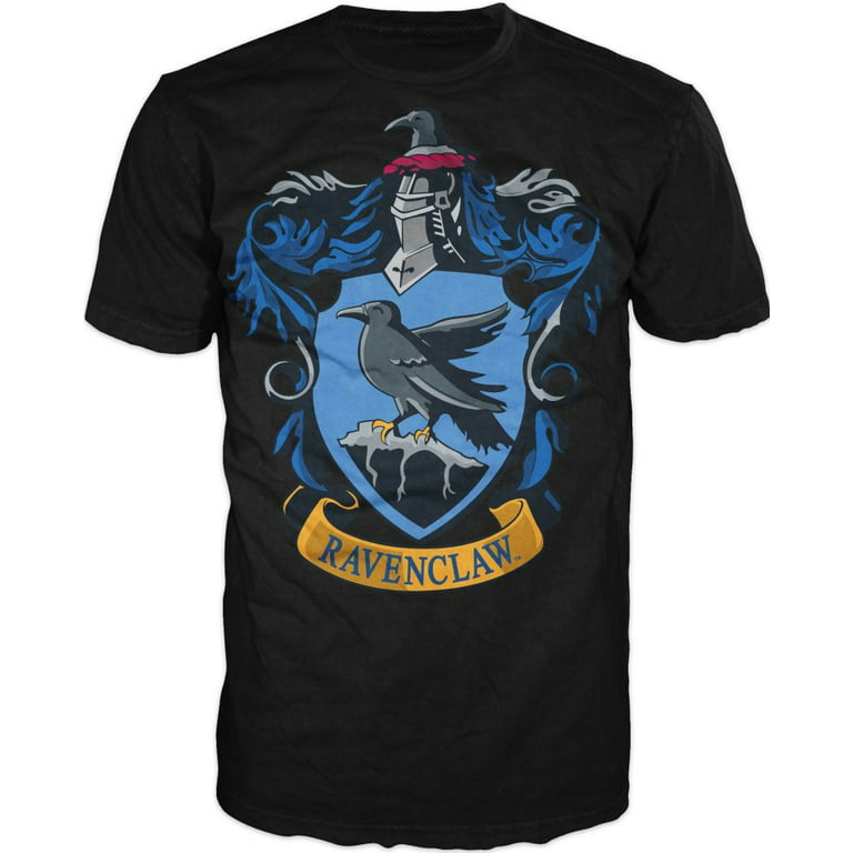 Harry Potter Ravenclaw Crest Men\'s Black T-Shirt- Large