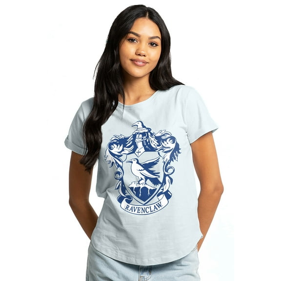 Harry Potter Ravenclaw Crest Women's Graphic T-Shirt Rolled Sleeve Tee