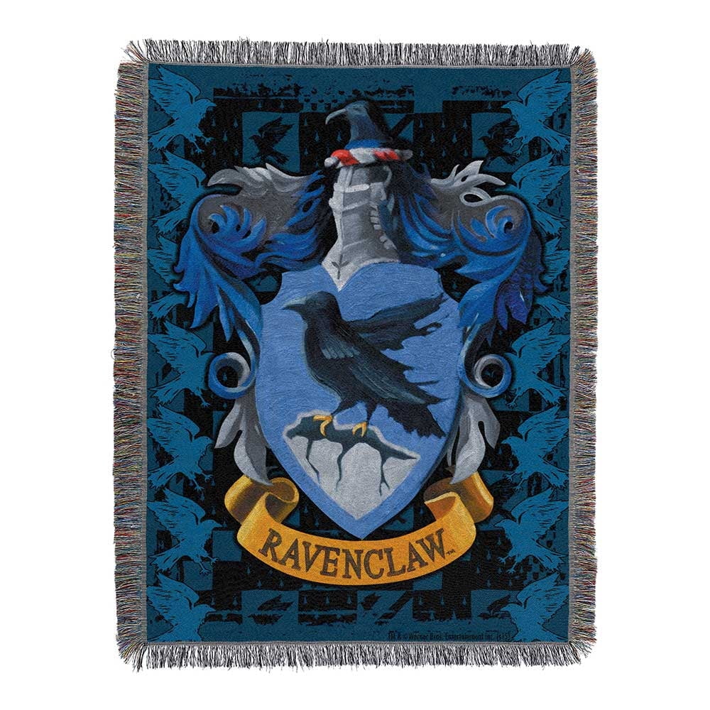 Harry Potter Ravenclaw Crest Woven Tapestry Throw Blanket , 48 x