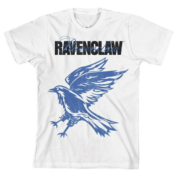 Harry Potter Ravenclaw Grunge Texture Youth Boys White T-Shirt-XS
