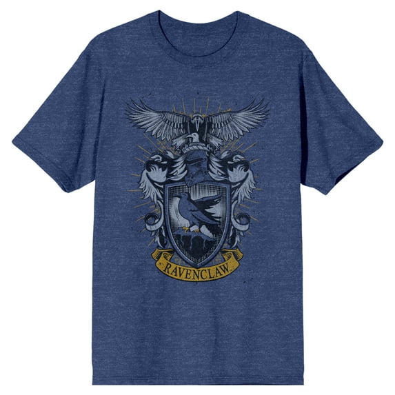 Harry Potter Ravenclaw House Crest Men's Navy Heather T-shirt-XXL