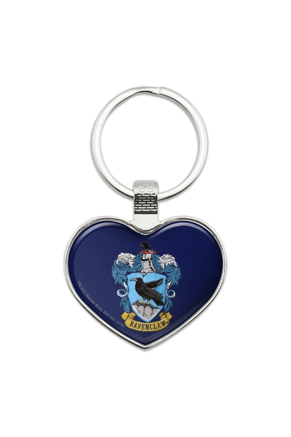 Harry Potter Ravenclaw Painted Crest Keychain Heart Love Metal Key Chain Ring
