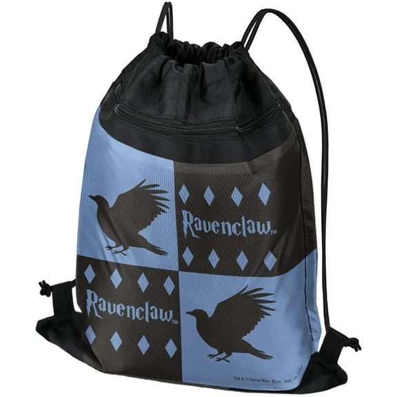 Harry Potter Ravenclaw Pattern Drawstring Backpack Sports Bag Sackpack 17" x 13", Perfect for Gym, Yoga or Practice