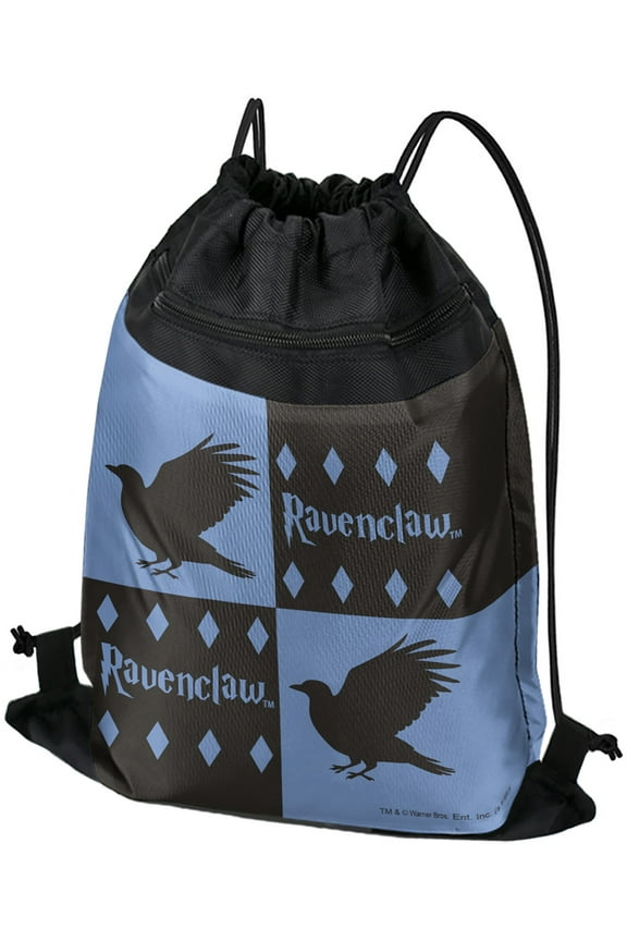 Harry Potter Ravenclaw Pattern Drawstring Backpack Sports Bag Sackpack 17" x 13", Perfect for Gym, Yoga or Practice