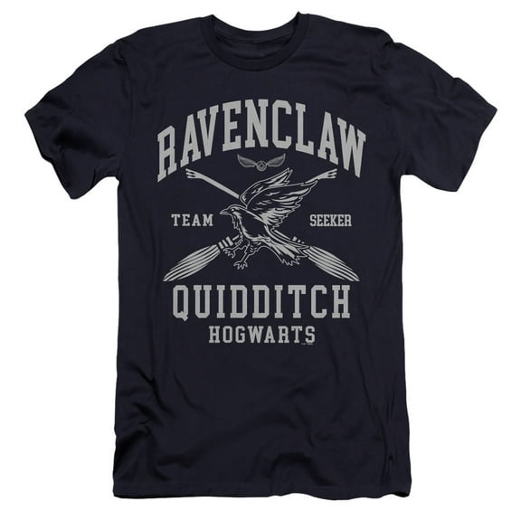 Harry Potter Ravenclaw Quidditch Arch Unisex Adult Canvas Brand T Shirt, Navy, Medium