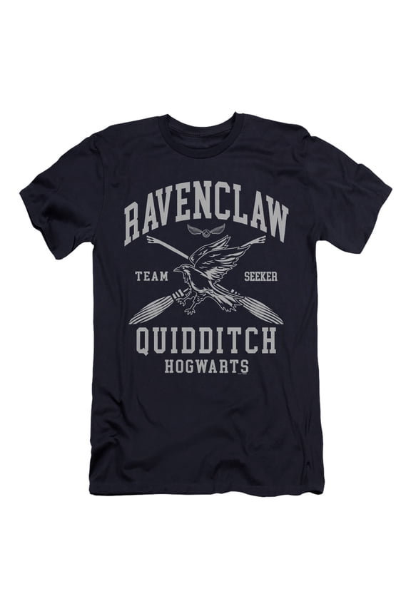 Ravenclaw Quidditch Arch Unisex Adult Canvas Brand T Shirt, Navy, Medium