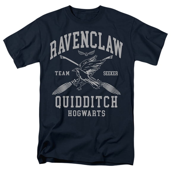 Harry Potter Ravenclaw Quidditch Arch Unisex Adult T Shirt, Navy, X-Large