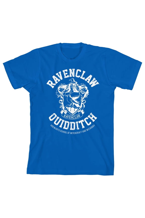 Harry Potter Ravenclaw Quidditch Boy's Royal Blue T-shirt-XS