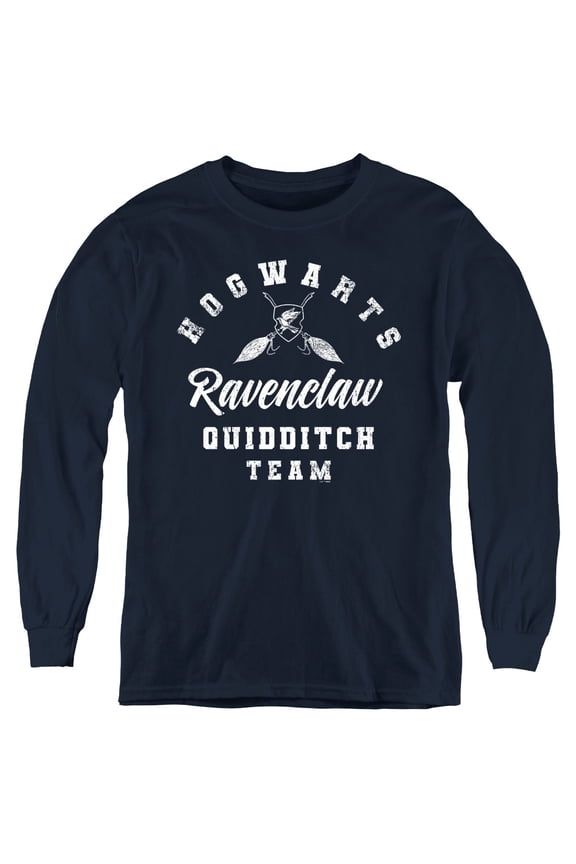 Ravenclaw Quidditch Youth Long Sleeve T Shirt, Navy, Large