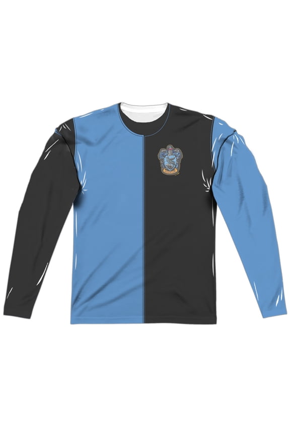 Ravenclaw Split Uniform 100% Polyester Adult Long Sleeve Costume T Shirt for Men & Women, 3X-Large