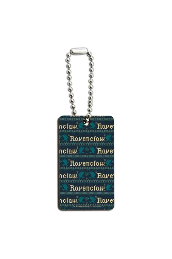 Harry Potter Ravenclaw Sweater with Words Pattern Wood Wooden Rectangle Keychain Key Ring