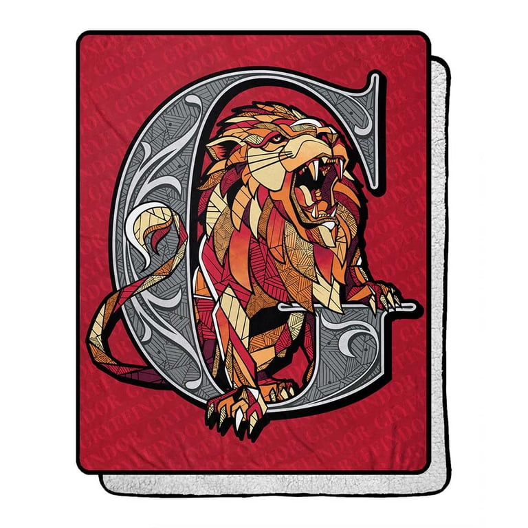 Harry Potter Gryffindor タペストリー ラグ Harry Potter, Roar For Gryffindor Silk Touch Sherpa Blanket, 40