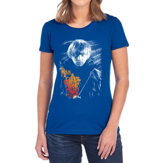 Harry Potter Ron Portrait Women's T Shirt, Royal, Small