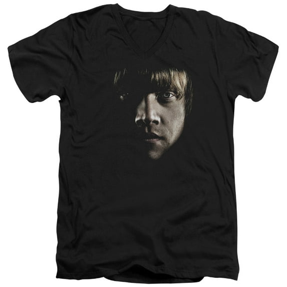 Harry Potter - Ron Poster Head - Slim Fit V Neck Shirt - Small