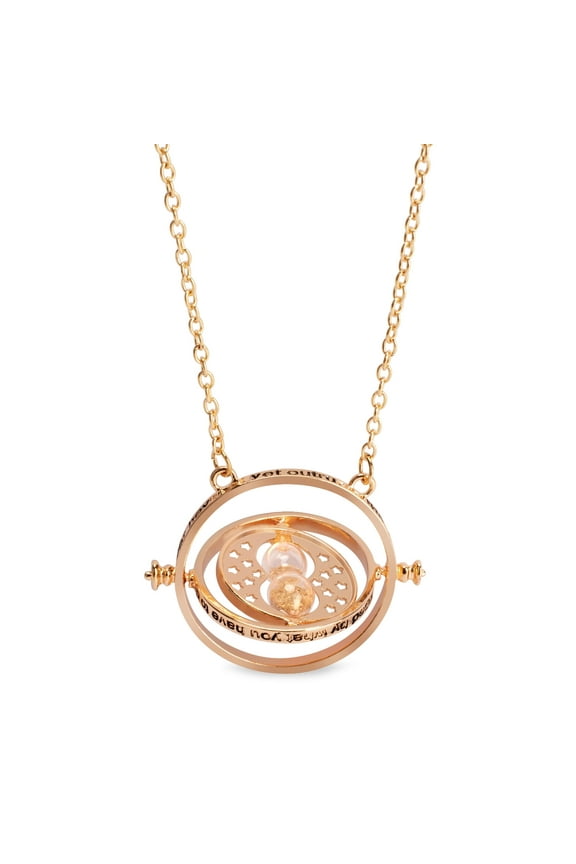 Harry Potter Rotating Time Turner Necklace Gold Alloy Pendant hour Hourglass
