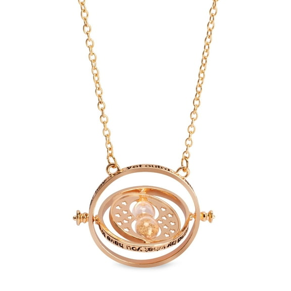 Harry Potter Rotating Time Turner Necklace Gold Alloy Pendant hour Hourglass