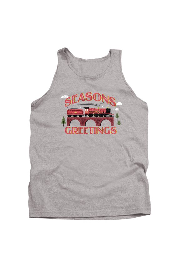 Seasons Greetings Christmas Hogwarts Express Unisex Adult Tank Top, Athletic Heather, Large