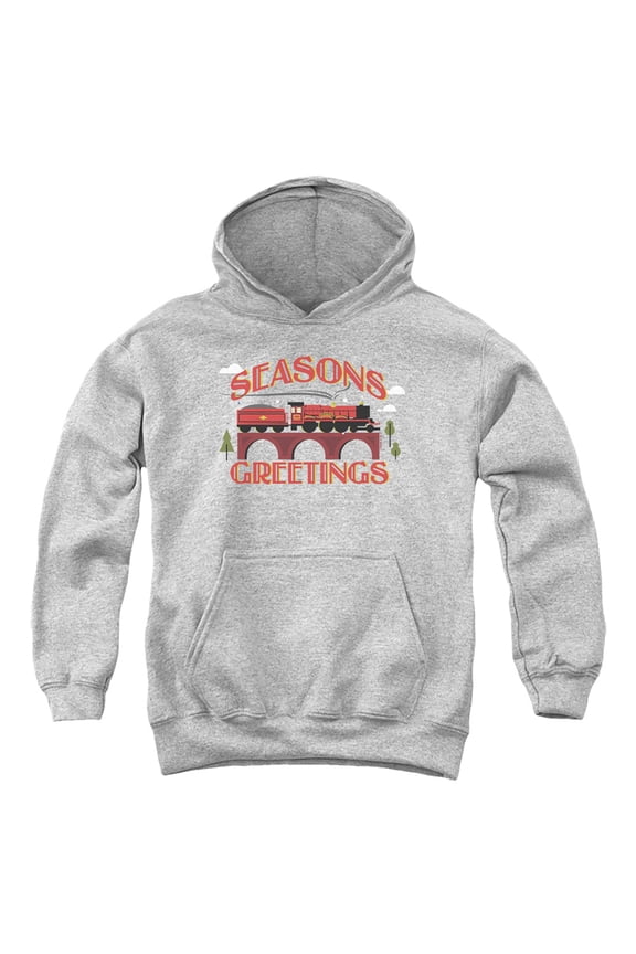 Seasons Greetings Christmas Hogwarts Express Youth Kids Boy/Girls Pull-Over Hoodie, Athletic Heather, Medium
