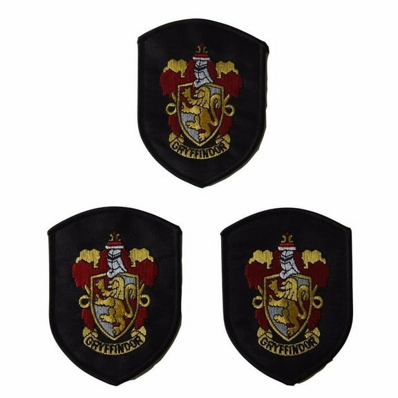 Harry Potter Series House Gryffindor Shield Crest Embroidered Patch Set of 3