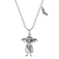 thumbnail image 1 of Harry Potter Silver Plated Dobby House Elf and Sock Charm 18" Necklace, Officially Licensed, 1 of 5