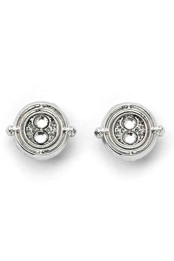 Harry Potter Silver Tone Time Turner Stud Earrings