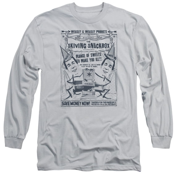 Harry Potter Skiving Snackbox Long Sleeve Adult 18/1 T-Shirt Silver