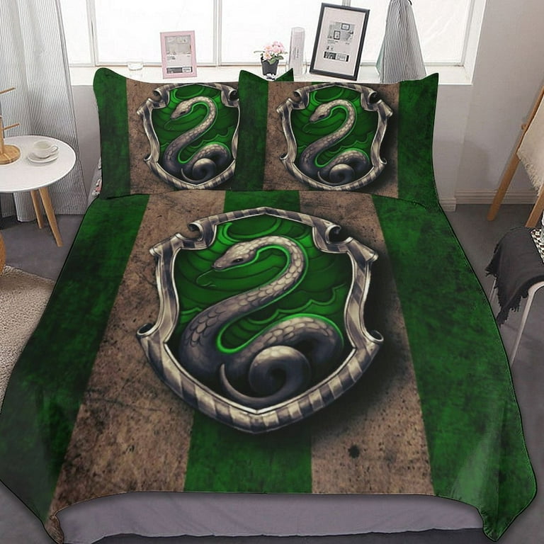 Harry Potter Slytherin 3-Piece Bedding Set 90x90 Duvet Cover & 2