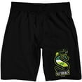 thumbnail image 1 of Harry Potter Slytherin Adult Black Sleep Pajama Shorts, 1 of 4