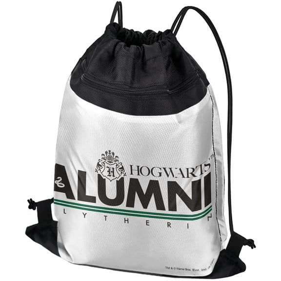 Harry Potter Slytherin Alumni Drawstring Backpack Sports Bag Sackpack 17" x 13", Perfect for Gym, Yoga or Practice