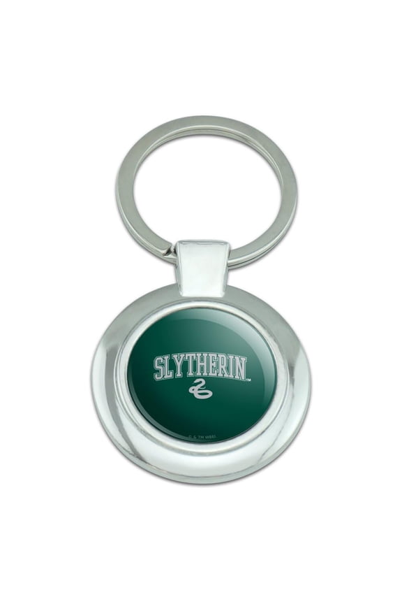 Harry Potter Slytherin Arched Snake Keychain Classy Round Chrome Plated Metal