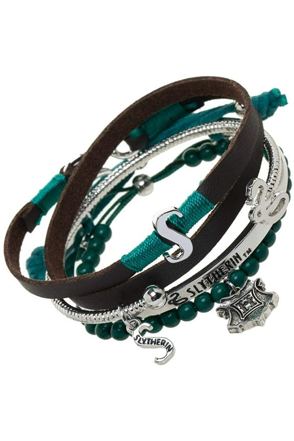 Harry Potter Slytherin Charm Friendship Bracelet Gift Set - 4 Pack