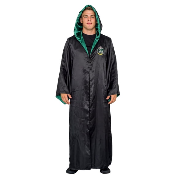 Underboss Harry Potter Slytherin Costume Black and Green Long Robe with Hood for Child