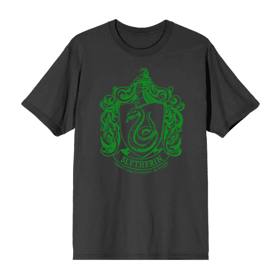 Harry Potter Slytherin Crest Crew Neck Short Sleeve Men's T-shirt-XXL