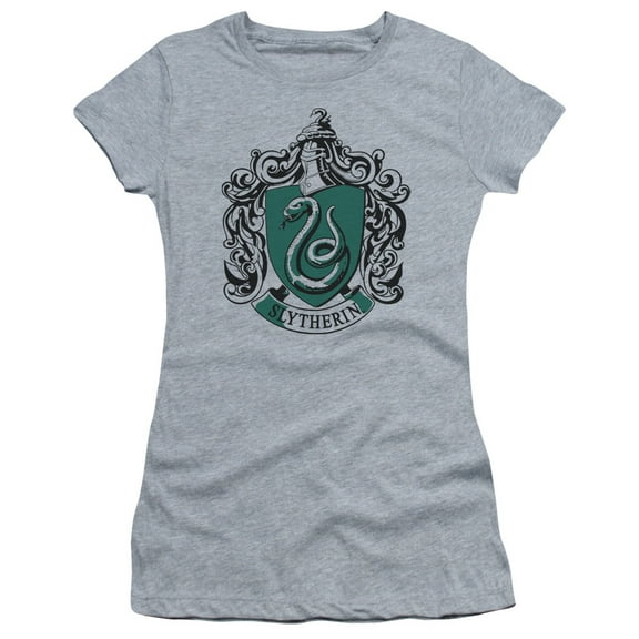 Harry Potter Slytherin Crest S/S Junior Women's T-Shirt Sheer Athletic Heather
