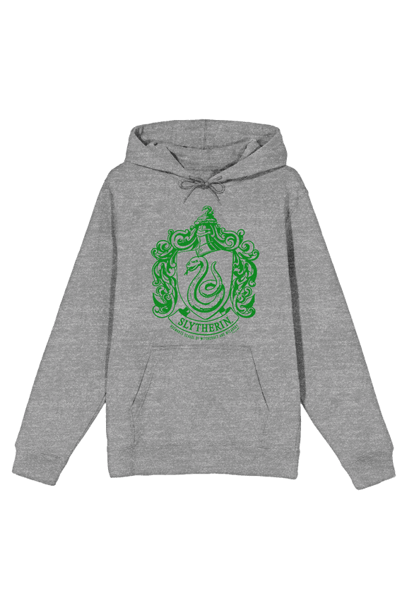 Harry Potter Slytherin Crest Long Sleeve Unisex Adult Hooded Sweatshirt-XL