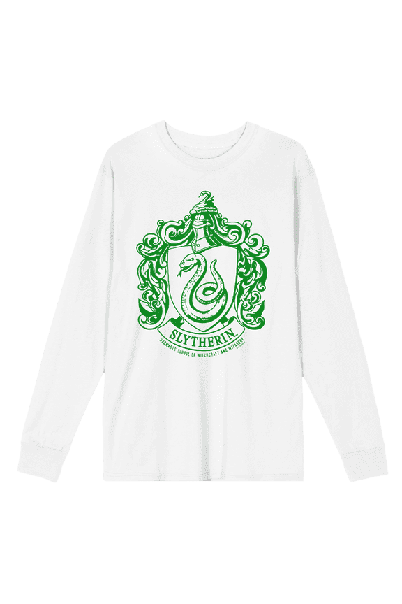 Harry Potter Slytherin Crest Long Sleeve Unisex Adult Tee-Small