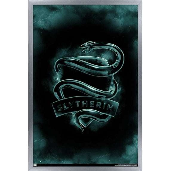 Harry Potter - Slytherin Crest Magic Wall Poster, 14.725" x 22.375", Framed