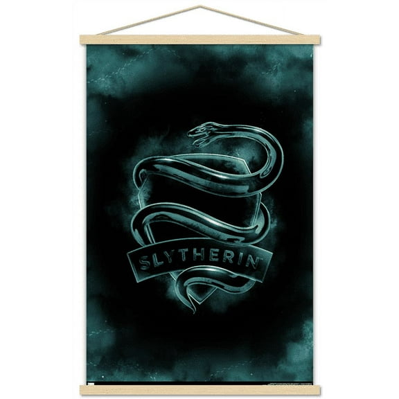 Harry Potter - Slytherin Crest Magic Wall Poster with Wooden Magnetic Frame, 22.375" x 34"