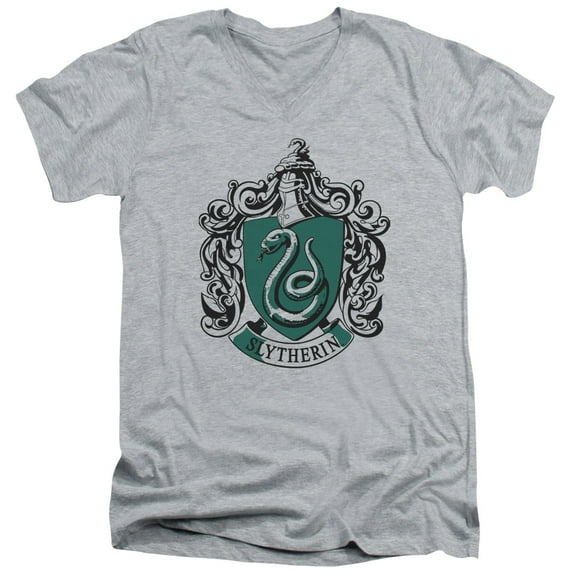 Harry Potter - Slytherin Crest - Slim Fit V Neck Shirt - X-Large