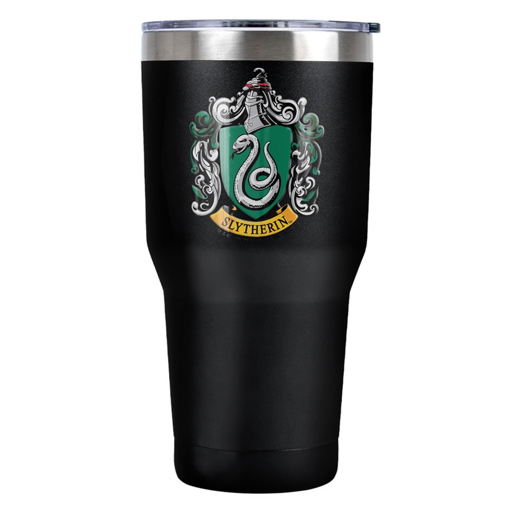 Harry Potter Slytherin Crest Stainless Steel Tumbler 30 oz Coffee Travel Cup, Vacuum Insulated & Double Wall with Leakproof Sliding Lid