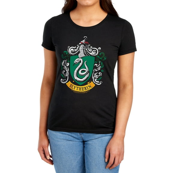 Harry Potter Slytherin Crest Women's T Shirt (2X-Large) Black