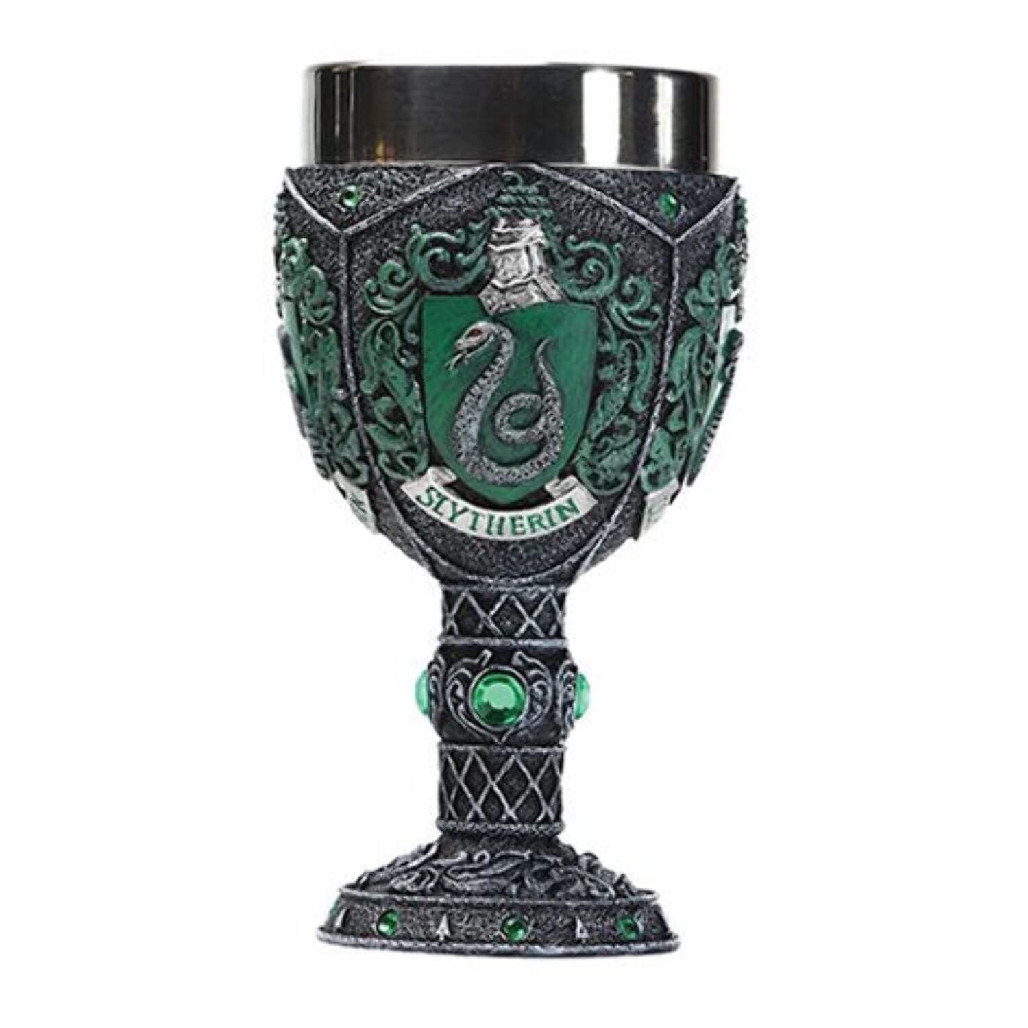 Wizarding World of Harry Potter Slytherin Decorative Resin Stainless Steel Goblet 7in H
