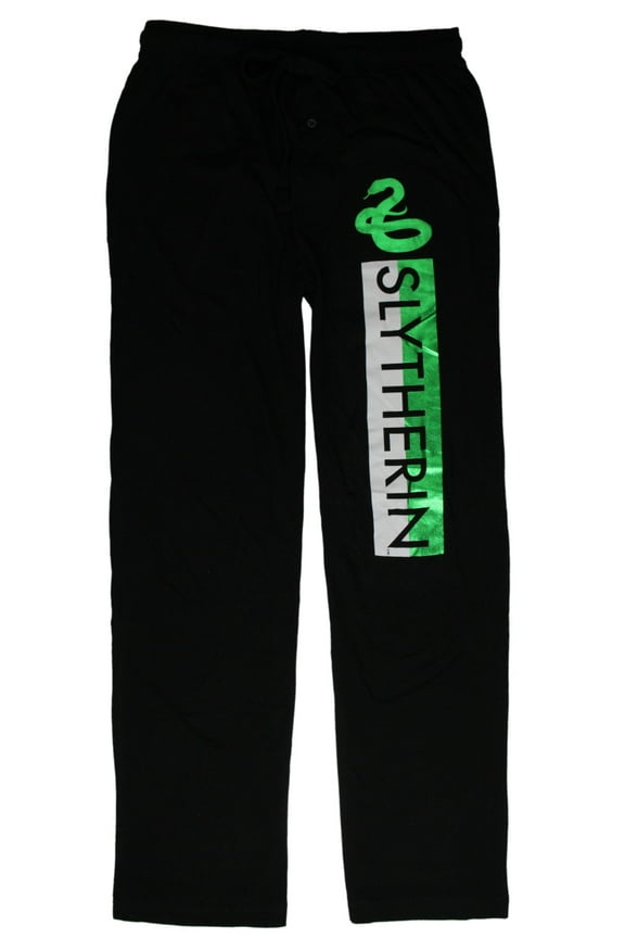 Harry Potter Slytherin Green Foil Snake Design Lounge Sleep Pants, Slytherin S