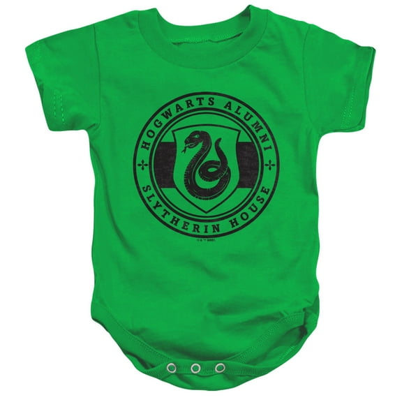 Harry Potter Slytherin House Badge Unisex Infant Snap Suit for Baby, Kelly Green, Small
