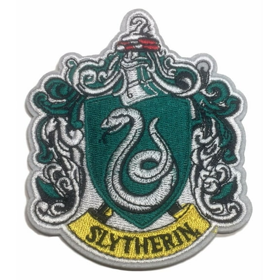 Harry Potter Slytherin Large 4" Tall Embroidered Iron On Patch