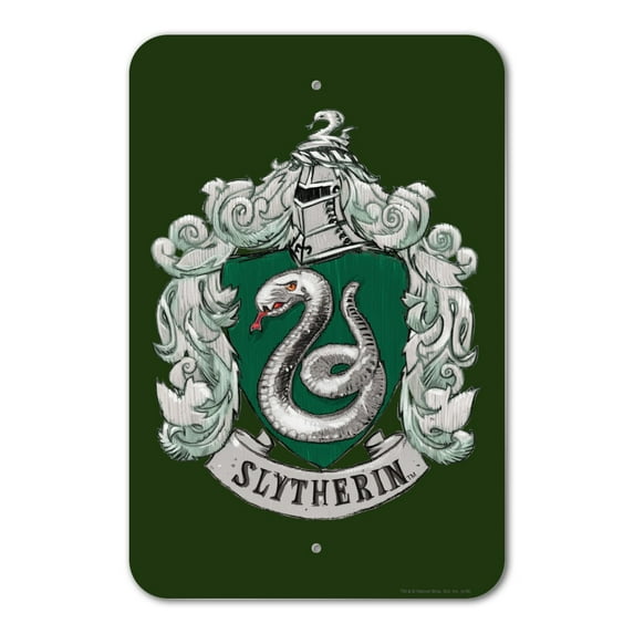 Harry Potter Slytherin Painted Crest Home Business Office Sign