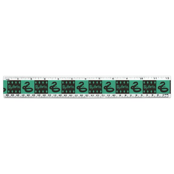 Harry Potter Slytherin Pattern 12 Inch Standard and Metric Plastic Ruler